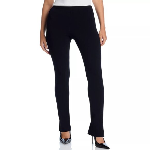 425$ Proenza Schouler White Label Marisol Ribbed Knit Skinny Pants Size L Black - Picture 1 of 4